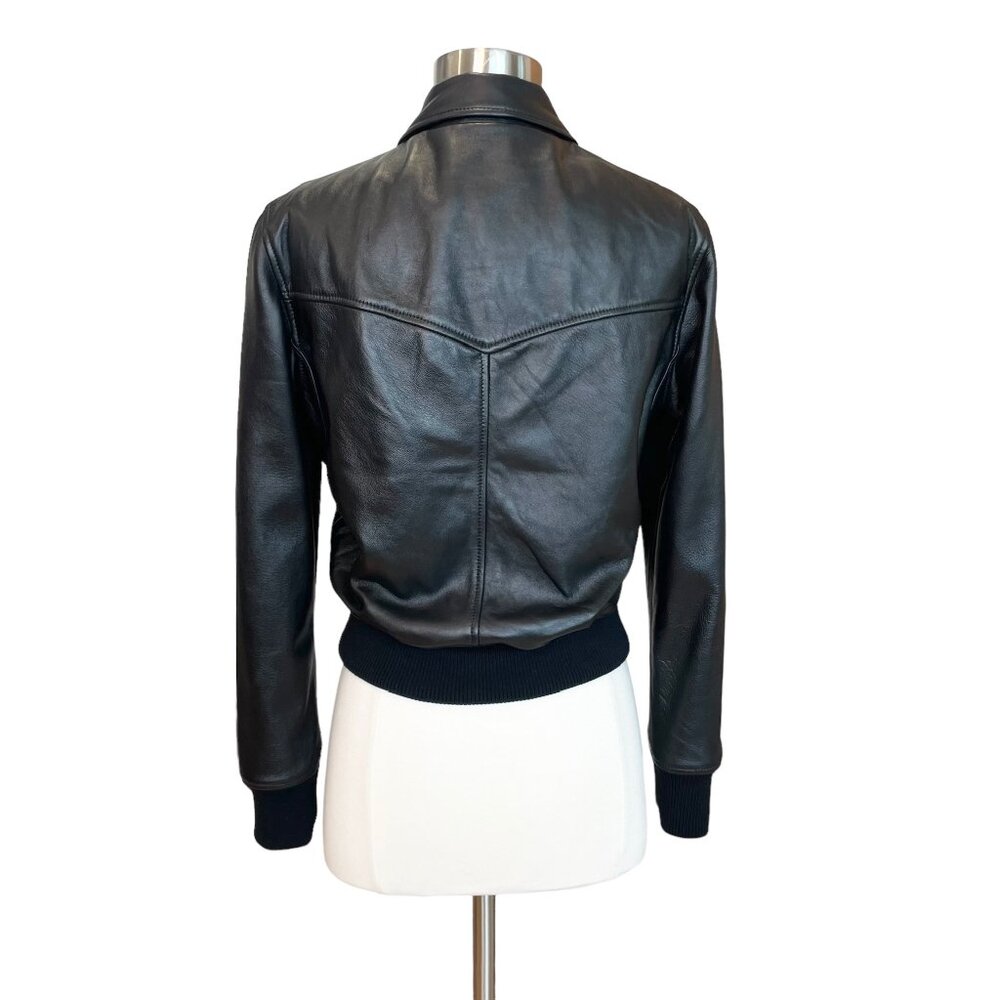 Officine Generale Leather Bomber Jacket - Picture 3 of 6